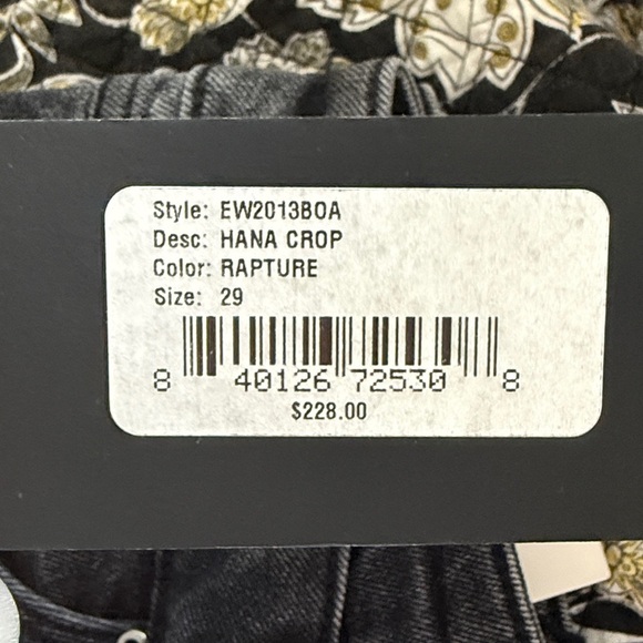 Edwin Hana Crop Jeans Rapture Sz 29 NWT straight classic Anthropologie - Picture 2 of 2